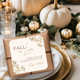 Verliefd Worden Herfst Kleuren Neutrale Trouw Brui Vierkante Sticker