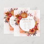 Verliefd Worden Herfst Pompoen Huwelijksprogramma Programmakaart (Voorkant / Achterkant)