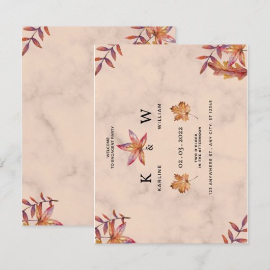Verliefd worden herfst verlovingsfeest uitnodiging (Voorkant / Achterkant)