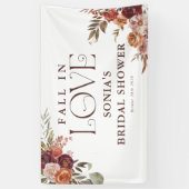 'Verliefd Worden' Herfstbloesems Bruiloft Feest Spandoek (Verticaal)