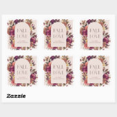 Verliefd worden Herfstkrans Boog Roze Bruidsdouche Vierkante Sticker (Vel)
