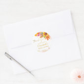 Verliefd worden herfstloof bruidsdouche uitnodigin ronde sticker (Envelop)