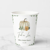 Verliefd worden Houtige herfst Pompoen Bruidsdiner Papieren Bekers (Voorkant)