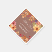 Verliefd worden in Bloemrijke Herfst Bruidsuitnodi Servet (Hoek)