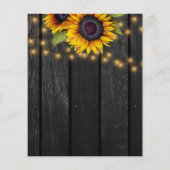 Verliefd worden landelijke zonnebloemen voor een t flyer (Achterkant)