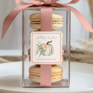 Verliefd worden op Baby Herfst roze Baby shower Vierkante Sticker