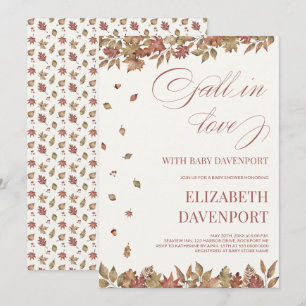 Verliefd worden op baby herfstloof baby shower kaart