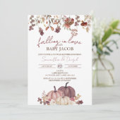 Verliefd worden op Baby, Pumpkin Couple Shower Kaart (Staand voorkant)