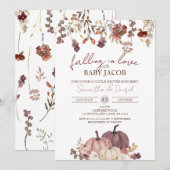 Verliefd worden op Baby, Pumpkin Couple Shower Kaart (Voorkant / Achterkant)