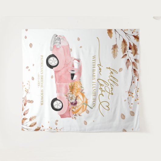 Verliefd worden op Baby shower achtergrond Wandkleed (Voorkant (horizontaal))