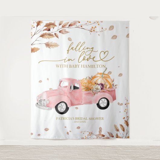 Verliefd worden op Baby shower achtergrond Wandkleed (Voorkant)