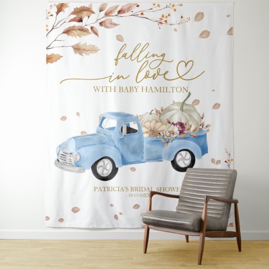 Verliefd worden op Boy Baby shower Achtergrond Wandkleed (In situ)