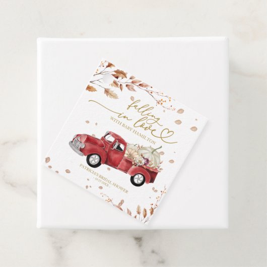 Verliefd worden op Herfst Baby shower Bedankjes Labels (In situ)