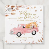 Verliefd worden op Herfst Baby shower Bedankjes Labels (Voorkant)