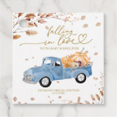 Verliefd worden op Herfst Baby shower Bedankjes Labels (Voorkant)