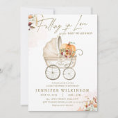 Verliefd worden op Herfst Baby shower Pumpkin Stro Kaart (Voorkant)