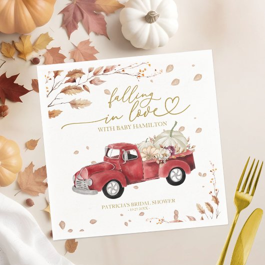 Verliefd worden op Herfst Baby shower Servet