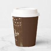 Verliefd worden op herfstbloemen bruidsdouche op h papieren bekers (Links)