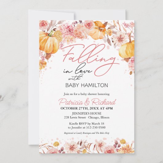 Verliefd worden op het Baby shower van de herfst Kaart (Voorkant)