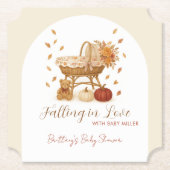 Verliefd worden op het Baby shower van de herfst Kartonnen Onderzetters (Voorkant)