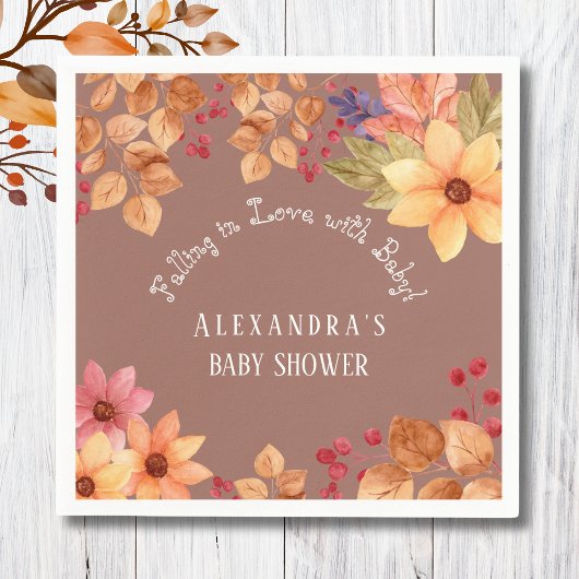 Verliefd worden op het Baby shower van de herfst Servet