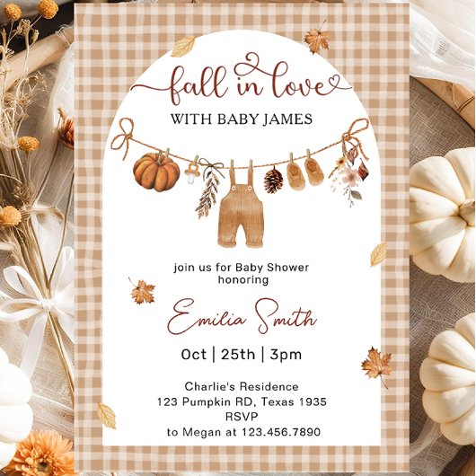 Verliefd worden op jongenskleren Baby shower Kaart