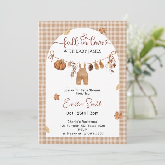 Verliefd worden op jongenskleren Baby shower Kaart (Staand voorkant)