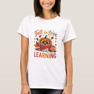 Verliefd worden op leren Herfst Dankdag Thee T-shirt