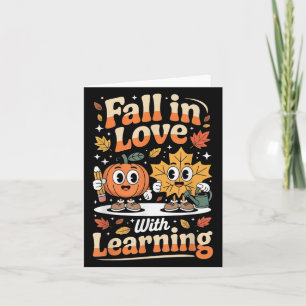 Verliefd worden op leren herfst pompoen leraar kaart