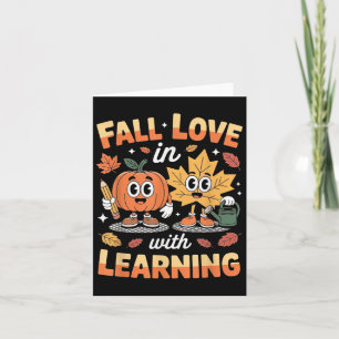 Verliefd worden op leren herfst pompoen leraar kaart