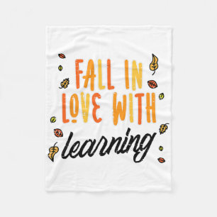 Verliefd worden op leren Schattige Thanksgiving Do Fleece Deken