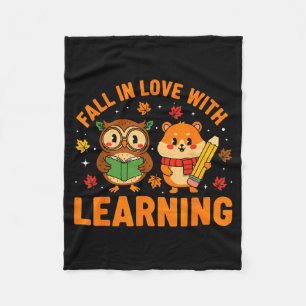 Verliefd worden op leren vintage uil en hamster fleece deken