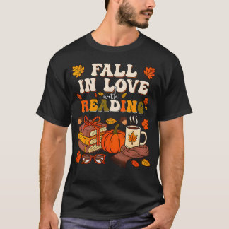 Verliefd worden op lezen Herfst Bibliothecaris Sch T-shirt