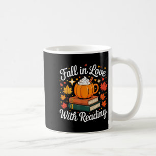 Verliefd worden op lezen herfst pompoen mok boek