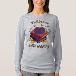 Verliefd worden op lezen- Pompoen - Herfstbladeren T-shirt