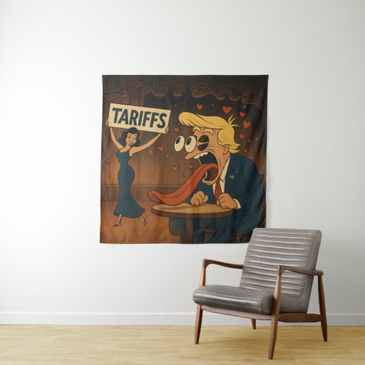 Verliefd worden op tarieven wandkleed (In situ)