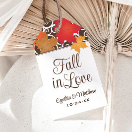 Verliefd Worden Oranje Herfstbladeren Bruiloft Mon Cadeaulabel