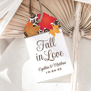 Verliefd Worden Oranje Herfstbladeren Bruiloft Mon Cadeaulabel