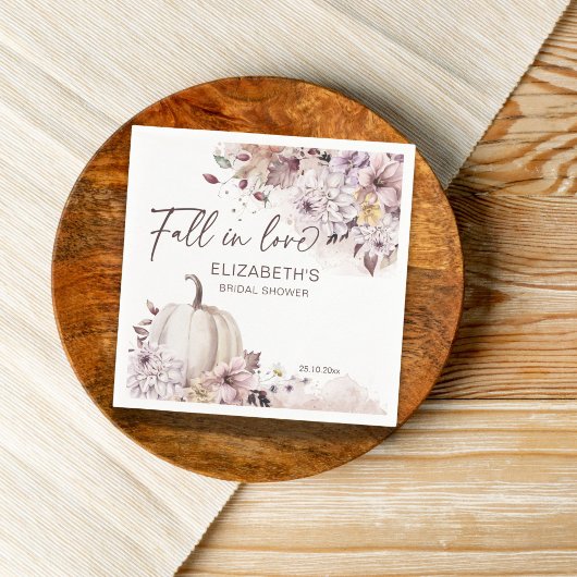 Verliefd worden pastelkleurig blad pompoen bruidsm servet