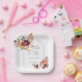 Verliefd Worden Pompoen Bloemige Bruidsdouche Papieren Bordje (Feest)