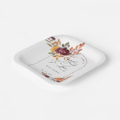 Verliefd Worden Pompoen Bloemige Bruidsdouche Papieren Bordje (Gebogen)