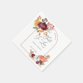 Verliefd Worden Pompoen Bloemrijke Bruidsdouche Servet (Hoek)