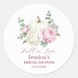 Verliefd worden Pompoen Herfst Pioen Bruiloft Fees Ronde Sticker