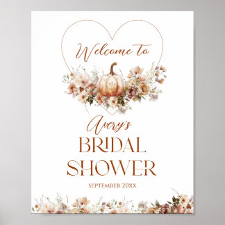 Verliefd worden Pompoen Wilde Bloem Bruiloft Feest Poster
