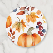 Verliefd worden pompoenbladeren krans bruidsdouche bedankjes labels (Achterkant)