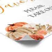Verliefd worden Pumpkin Floral Baby shower Favors Poster (Hoek)
