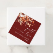 Verliefd Worden Roestbruine Bloemige Bruiloftssalo Bedankjes Labels (In situ)