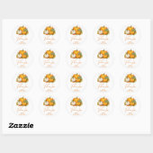Verliefd worden Rustic Herfst Pompoen Bruidsdiner Ronde Sticker (Vel)