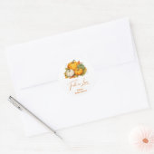 Verliefd worden Rustic Herfst Pompoen Bruidsdiner Ronde Sticker (Envelop)