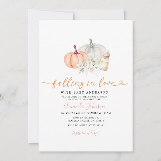 Verliefd worden Rustic Pumpkins Herfst Baby shower Kaart (Voorkant)